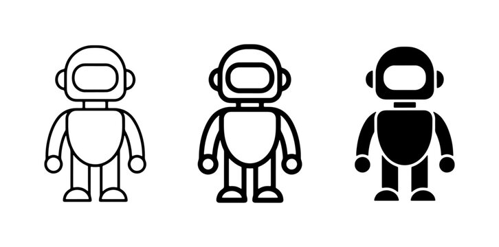 Robot Icons, Futuristic Android Symbols, Sci-Fi Character Graphics