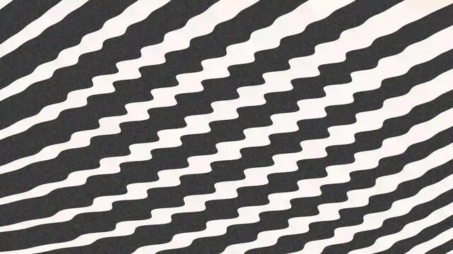 Flat Vector Black and White Zigzag Chevron Stripes Waving Motion Graphic Loop