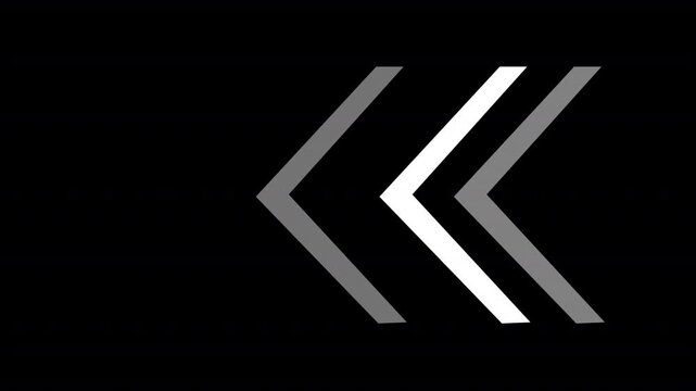 Animation of a simple arrow black background in 4k