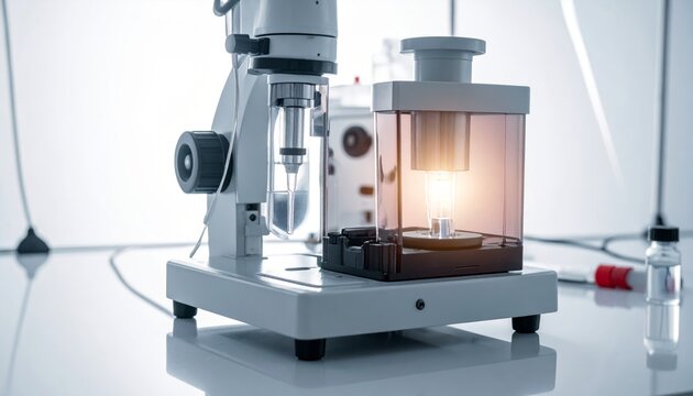 Scientific Spectrophotometer with Cuvette for Precise Measurement