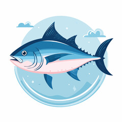 Obraz premium Stylized Illustration of a Bluefin Tuna