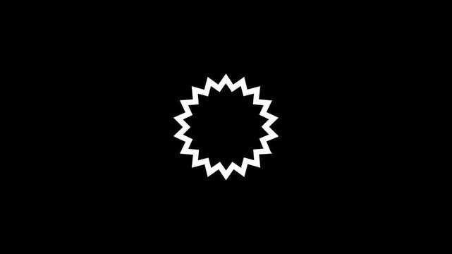 Abstract Starburst: A stark white jagged starburst shape radiates from a central point against a deep black background, creating a minimalist yet striking graphic element.