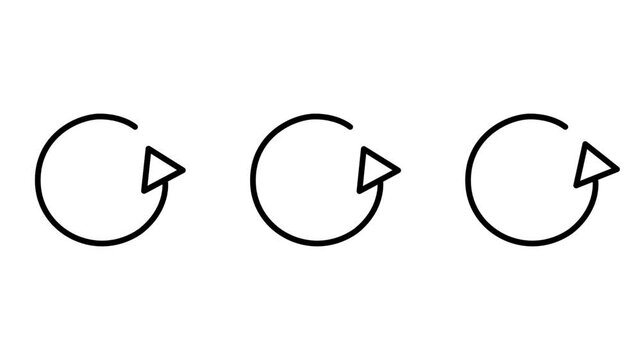Circular Arrows Iconography: Three minimalist circular arrows, symbolizing repetition, refresh, or loading, presented in a clean, graphic design.
