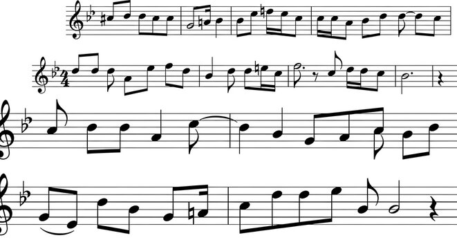 Sheet music with notes and symbols