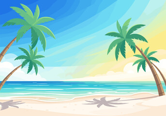Obraz premium Tropical Beach Palm Trees