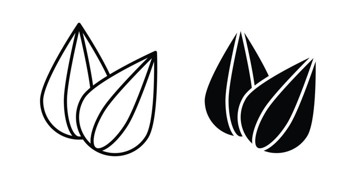 Almond icon symbol Isolated. Vector Illustration.