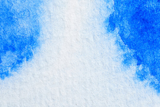 Blue Watercolor Border Texture on Handmade Paper