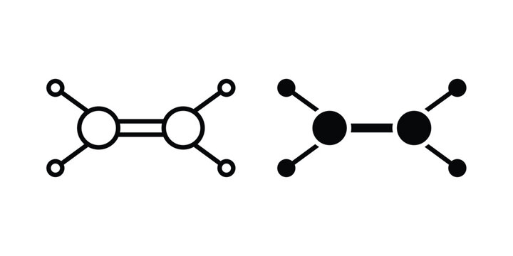 Ethylene molecule icon symbol Isolated. Vector Illustration.