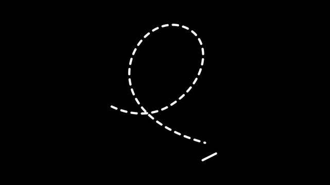 Abstract Loop: A dynamic white dotted line forms an abstract loop against a stark black background, suggesting movement, connection, or a creative spark.