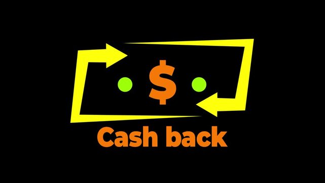 Modern cash back concept logo featuring bold typography and circular arrows in green and black isolated on light background.