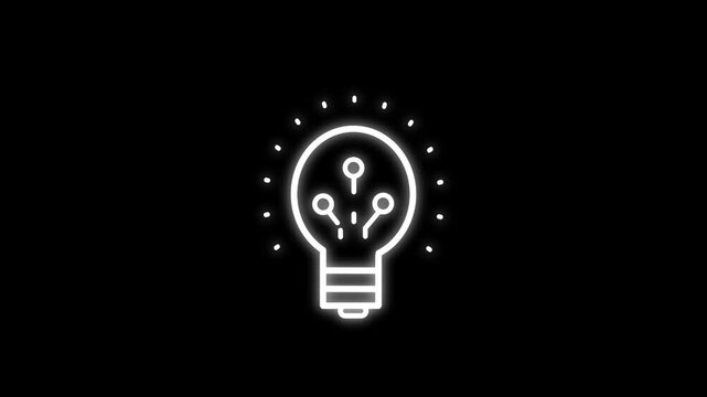 Bulb icon animation. Light icon.