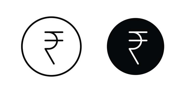 Indian rupee icon symbol Isolated. Vector Illustration.