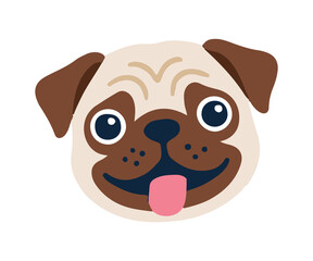 Obraz premium Cute cartoon pug dog character illustrations set 