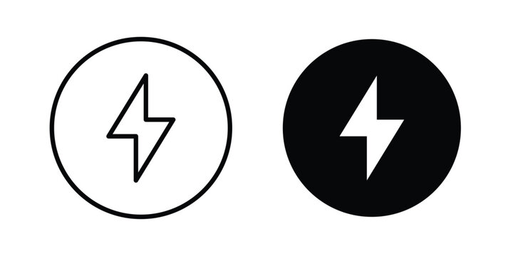 Lightning icon symbol Isolated. Vector Illustration.