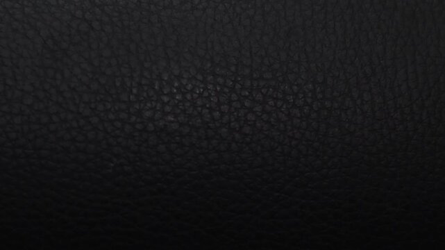 Dark black leather texture close up with detailed pebbled surface