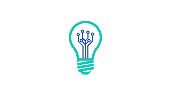 A light bulb with a circuit board inside, representing technology and innovation ideas