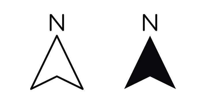 North icon symbol Isolated. Vector Illustration.