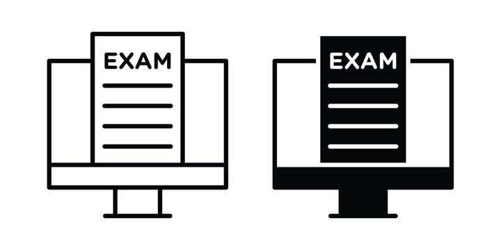 Online exam test icon symbol Isolated. Vector Illustration.