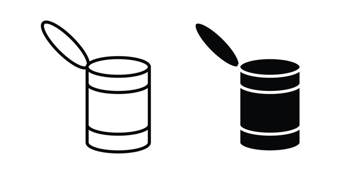 Open tin can icon symbol Isolated. Vector Illustration.