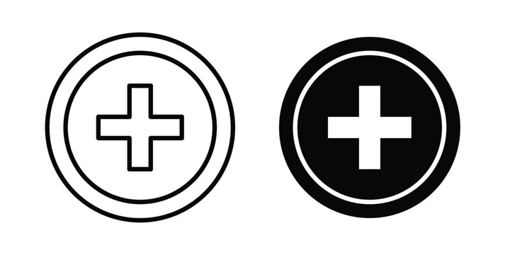 Plus icon symbol Isolated. Vector Illustration.