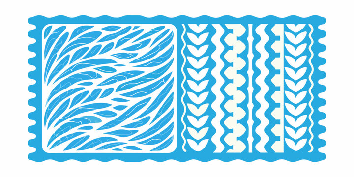 blue wavy leaf pattern a modern geometric decorative shape