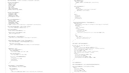 Fototapeta premium Source code displayed on screen. Software development script showing programming language syntax. Technical IT background for web and application design. Digital coding project vector.