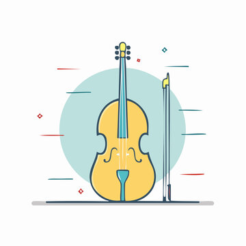 Cello and Bow Illustration