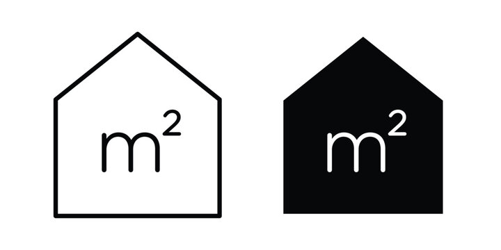 Square Meter icon symbol Isolated. Vector Illustration.