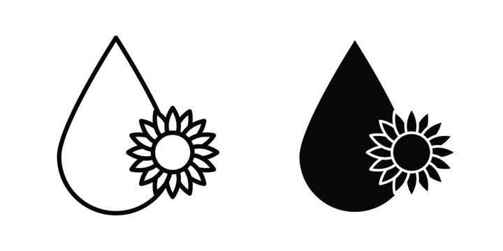 Sunflower oil icon symbol Isolated. Vector Illustration.