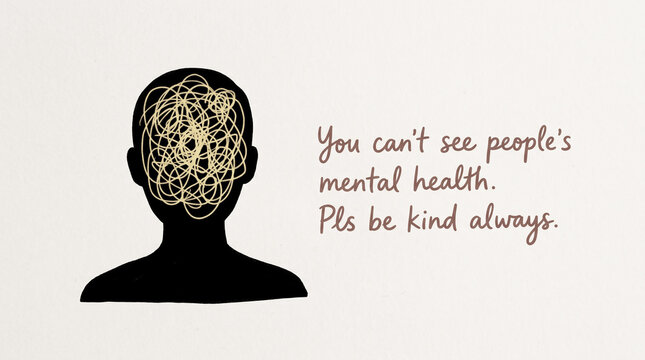 Hidden mental health struggles with tangled mind inside human