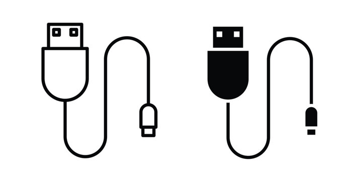 USB cable icon symbol Isolated. Vector Illustration.