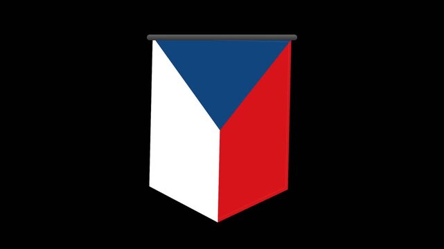Czech Republic flag colored geometric shape.