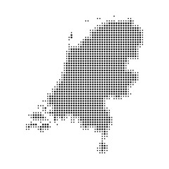 Netherlands country map black dotted silhouette vector point pattern design © Amir