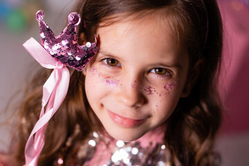 little girl with gifts and birthday balloons © Tina kids photo