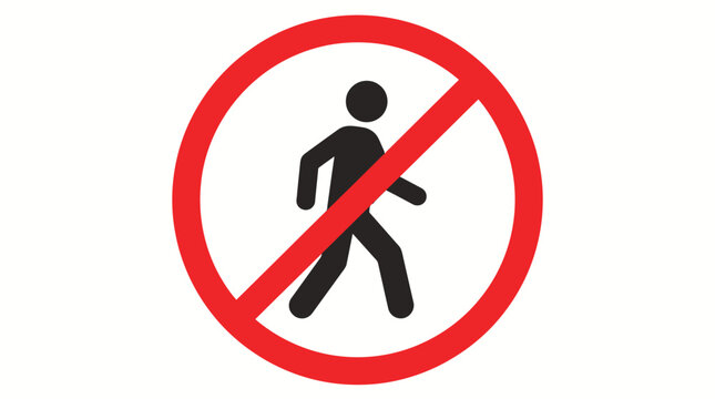 No walking sign with red circle.