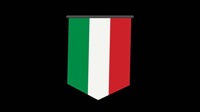 Italian flag symbol on black background.