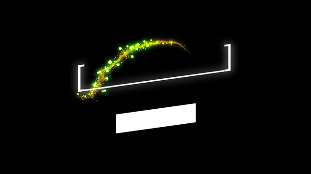 particles glowing reveal effect with blank sign box for text motion graphic title