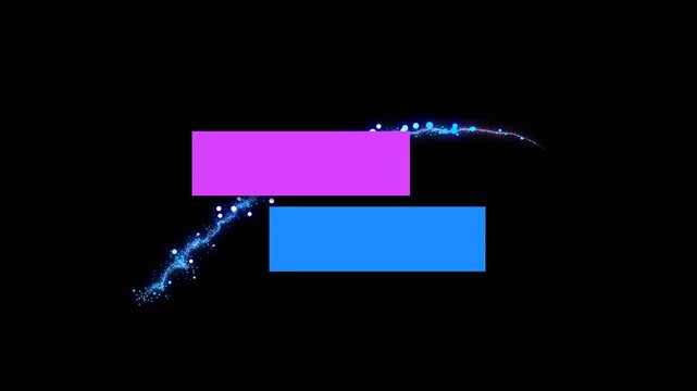 particles glowing reveal effect with blank sign box for text motion graphic title