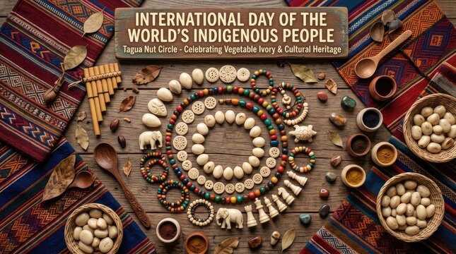 International day of the world's indigenous people celebrating cultural heritage and vegetable ivory