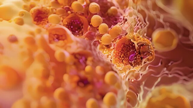 Closeup of keratinocytes in the process of shedding making room for new cells to form in the epidermis.