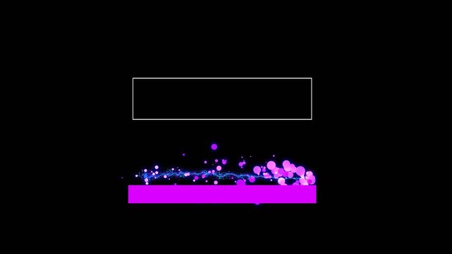 particles glowing reveal effect with blank sign box for text motion graphic title