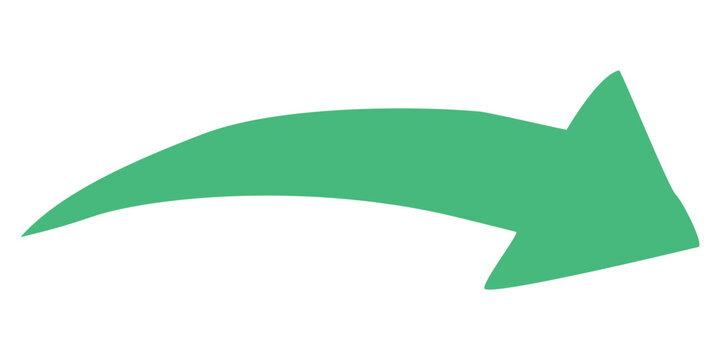 Green arrow vector icon showing direction symbol with flat style design. Jump icon	
