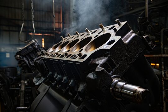 Automotive Engine Block in Industrial Setting