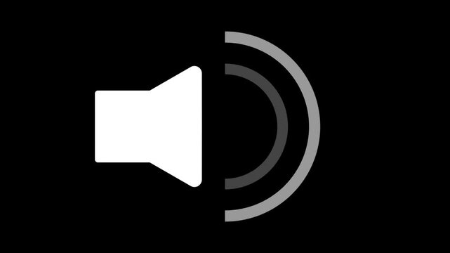 Speaker icon animated on, speaker volume animation, microphone, sound voice speaker icon animated optimized for audio UI and sound visualization