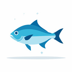 Fototapeta premium Stylized Blue Fish Illustration