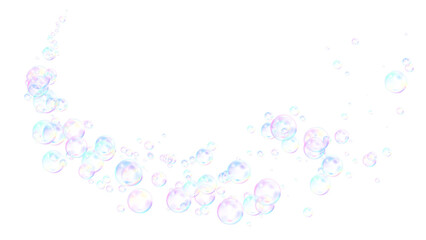 soap bubbles wave trail isolated on transparent background, png curve foam bubbles cosmetics and beauty overlay design element © AIDIN
