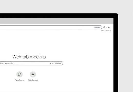 Minimal Web Browser Tab Mockup Homepage UI