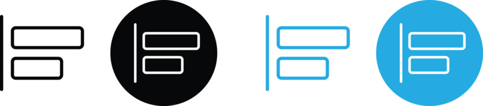 Left text align icon set