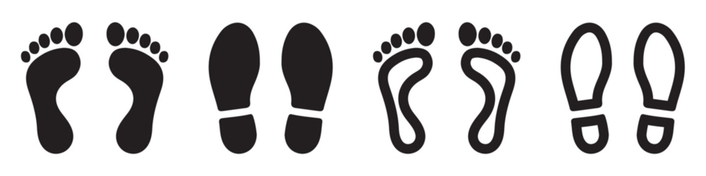 Footprint icon symbol for human foot step walking track vector illustration