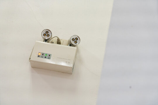 Electrical Outlet with Power Sockets on White Wall